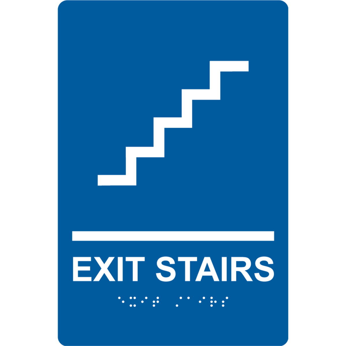 Accuform Braille Sign, Exit Stairs, 9" X 6", Plastic, Blue, PAD119BU